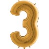 Balão Número 3 Dourado